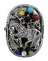 Southwest Silver And Multicolor Horse Ring Size 4-3/4 YX70941